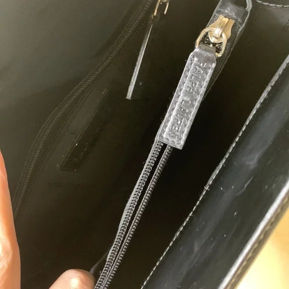 🎉HP🎉 Vintage Ralph Lauren Patent Black Handbag - Picture 12 of 13
